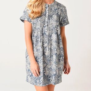 Faherty Gemina Dress Blue Floral Medium